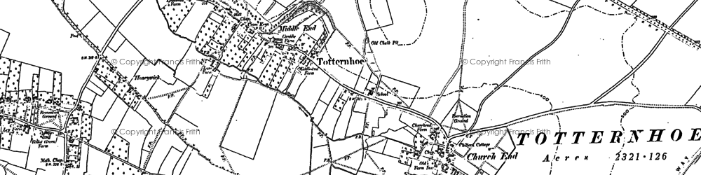 Old map of Church End in 1900