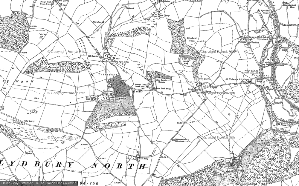 Old Map of Historic Map covering Lea in 1883