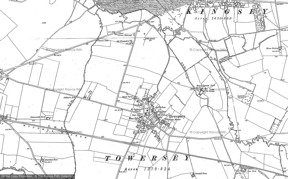 Old Map of Towersey, 1897 - 1919 in 1897