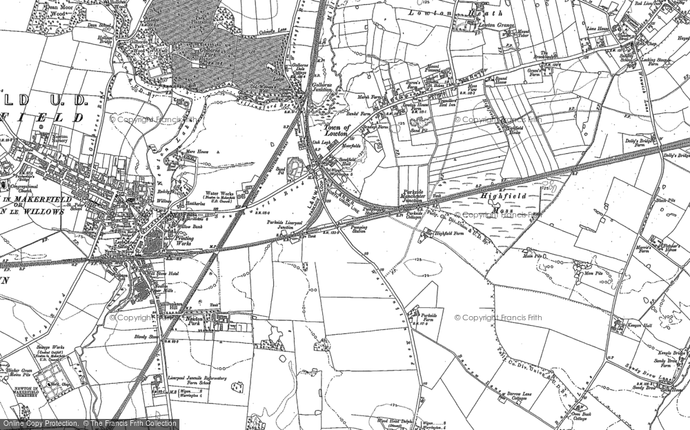 Old Map of Town of Lowton, 1891 - 1906 in 1891