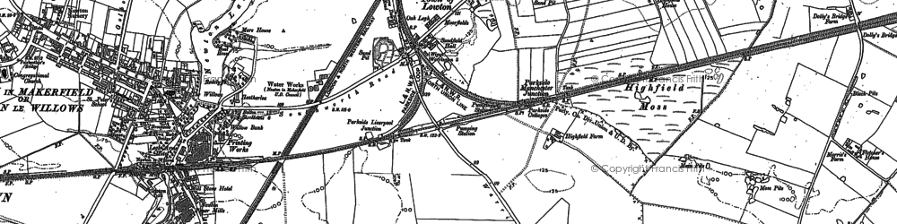 Old map of Town of Lowton in 1891