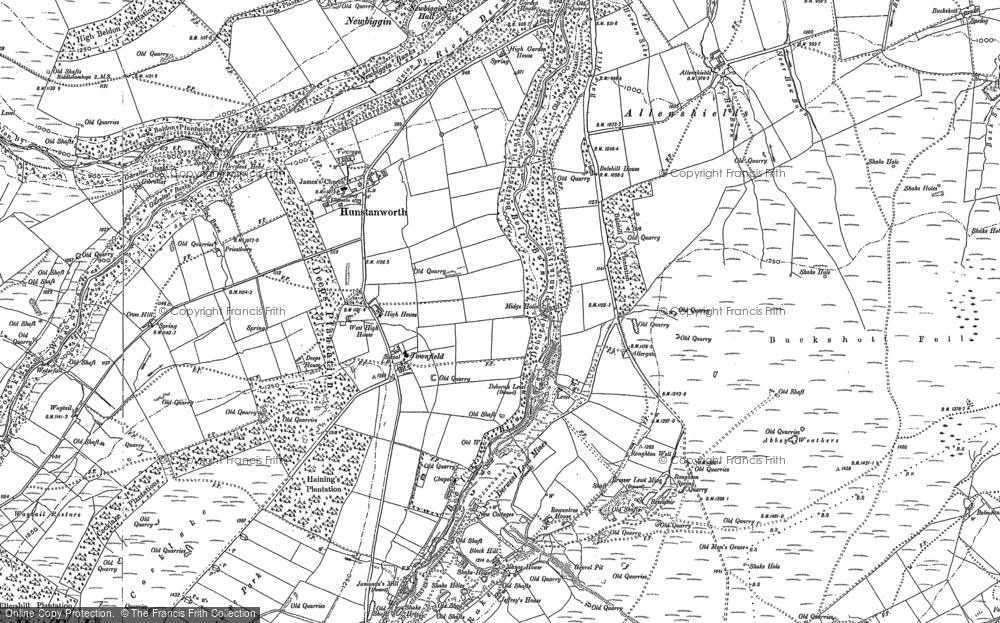 Old Map of Historic Map covering Whitelees in 1895