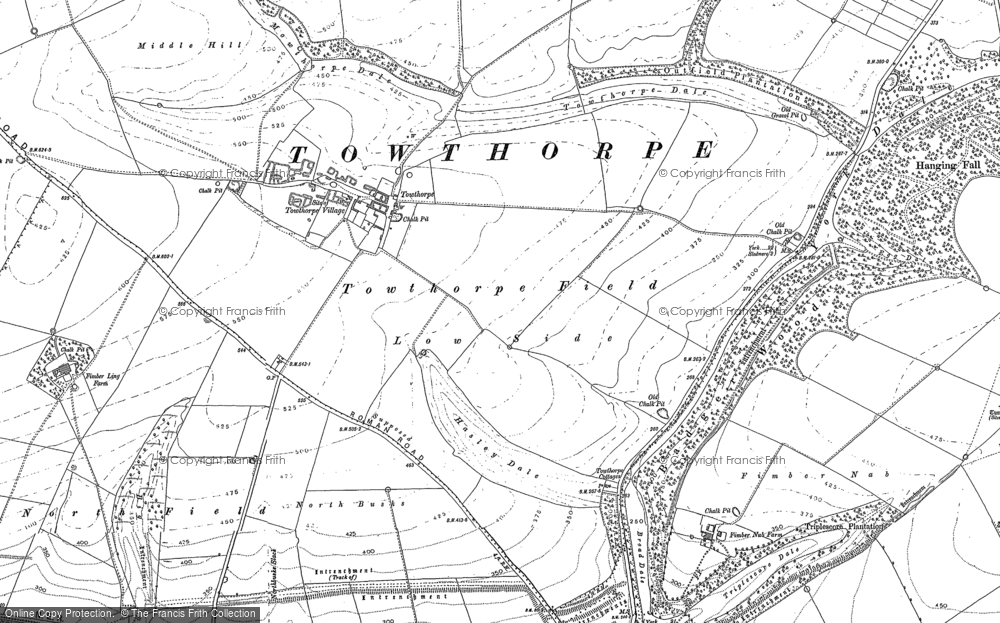 Old Map of Historic Map covering Burdale Warren in 1888