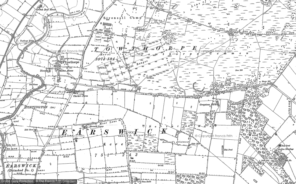 Old Map of Towthorpe, 1891 in 1891