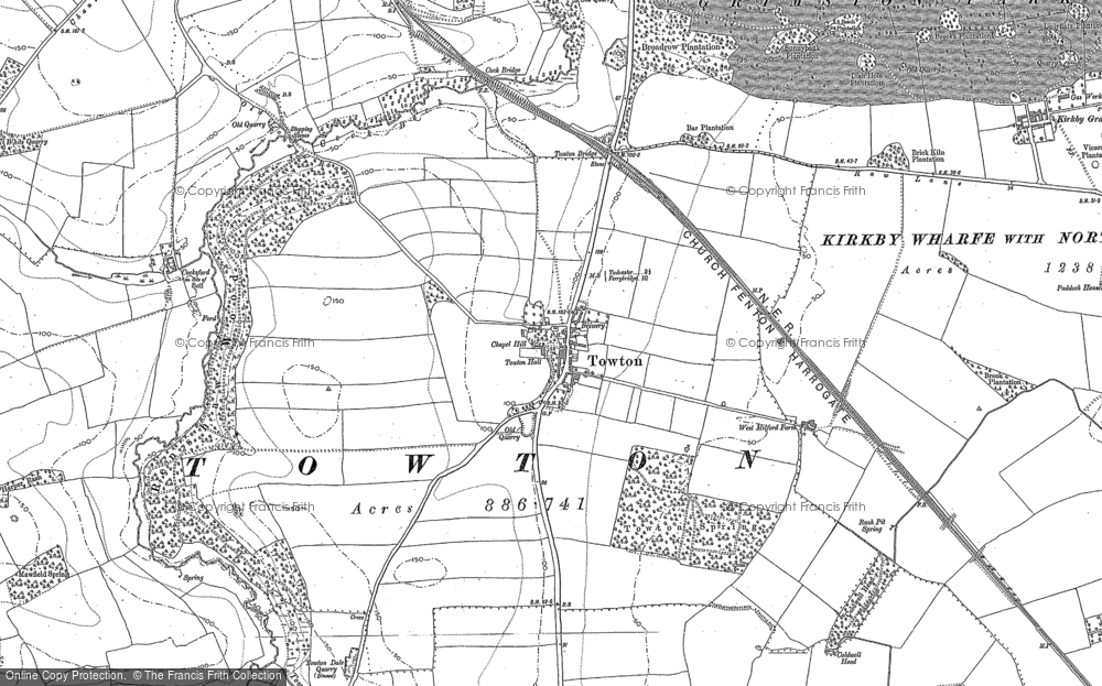 Old Map of Towton, 1890 in 1890
