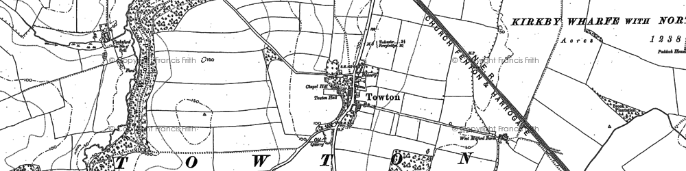 Old map of Towton in 1890