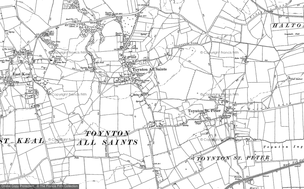 Old Map of Toynton All Saints, 1887 in 1887