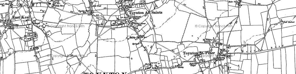 Old map of Toynton Fen Side in 1887