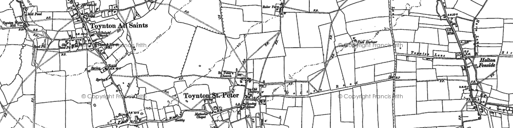 Old map of Toynton St Peter in 1887
