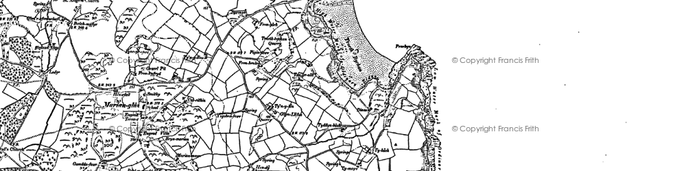 Old map of Traeth Bychan in 1887
