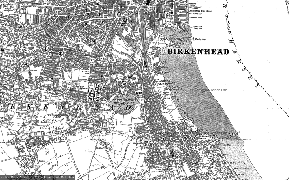 Old Map of Historic Map covering Seacombe in 1909
