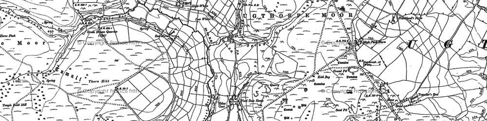 Old map of Black Dyke Moor in 1893