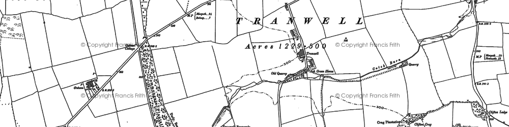 Old map of Tranwell in 1896