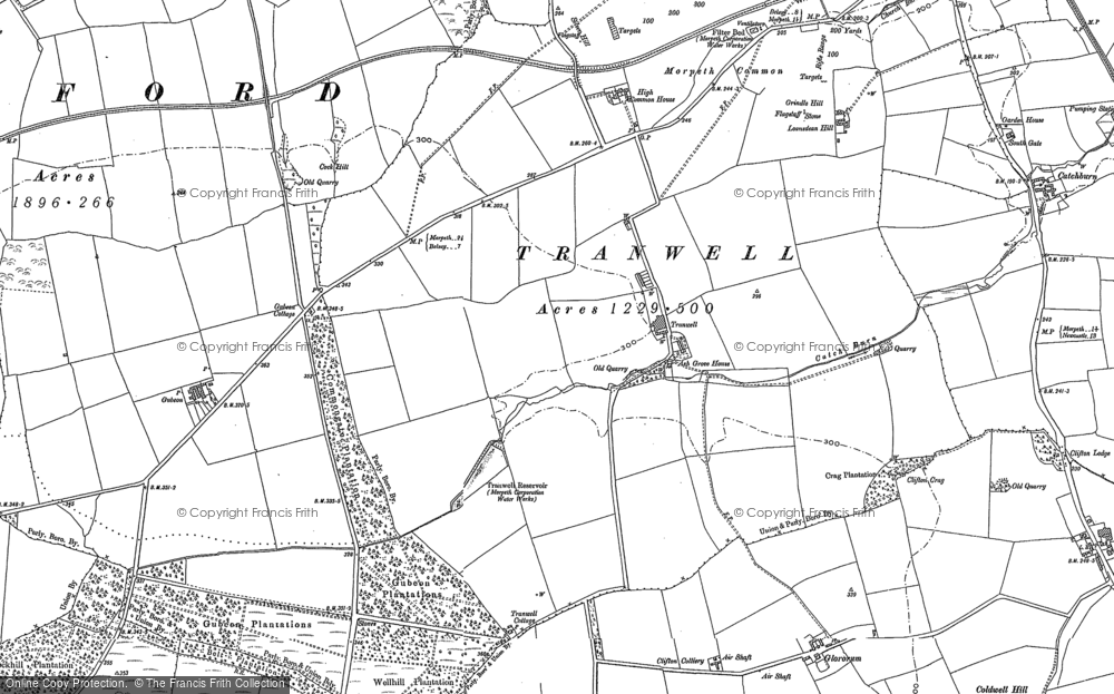 Old Map of Historic Map covering Saltwick in 1896