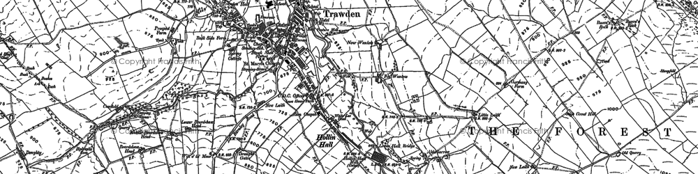 Old map of Trawden in 1891