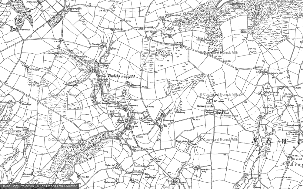 Old Map of Historic Map covering Brooklands in 1887