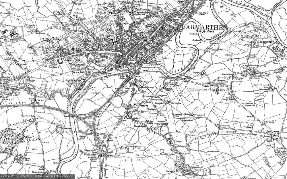 Old Map of Tre-gynwr, 1886 - 1887 in 1886
