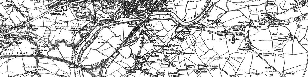 Old map of Tre-gynwr in 1886
