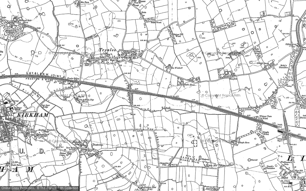 Old Map of Treales, 1892 in 1892