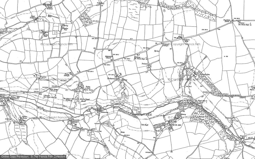 Old Map of Historic Map covering Tregenna in 1880