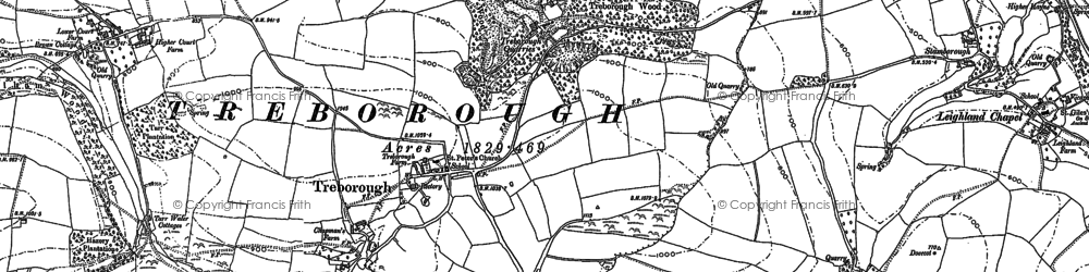 Old map of Treborough in 1887