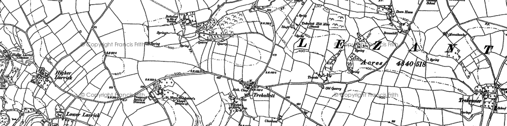 Old map of Lower Trebullett in 1882