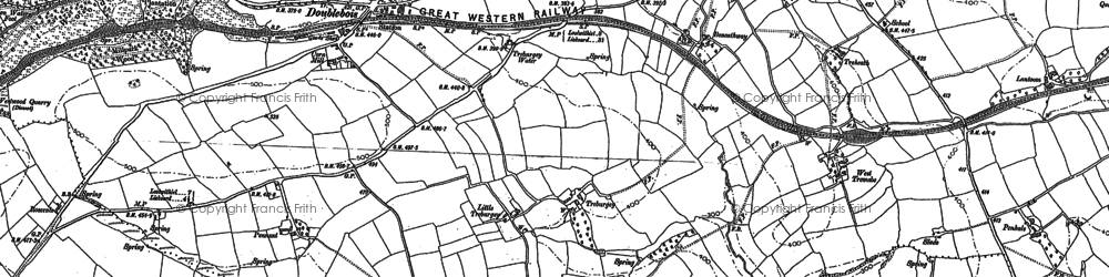 Old map of Treburgie in 1881