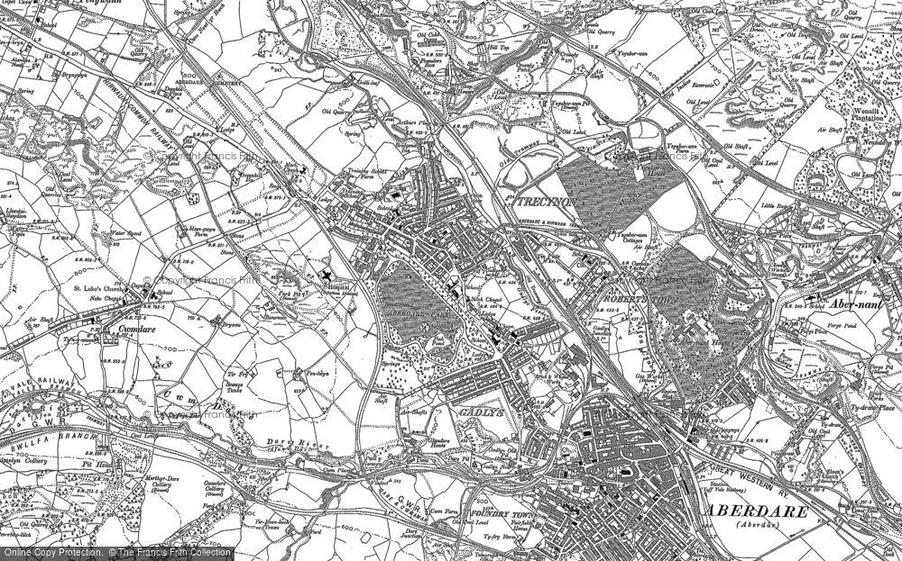 Old Map of Trecynon, 1898 in 1898