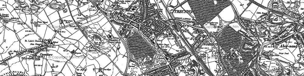 Old map of Trecynon in 1898