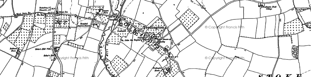 Old map of Tredington in 1883