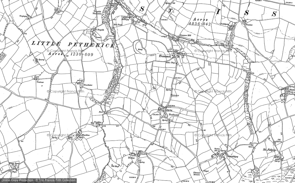 Old Map of Historic Map covering Bogee Common in 1880