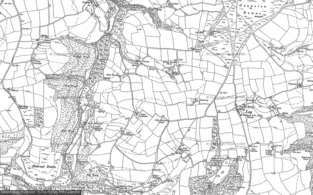 Old Map of Tredinnick, 1881 - 1882 in 1881