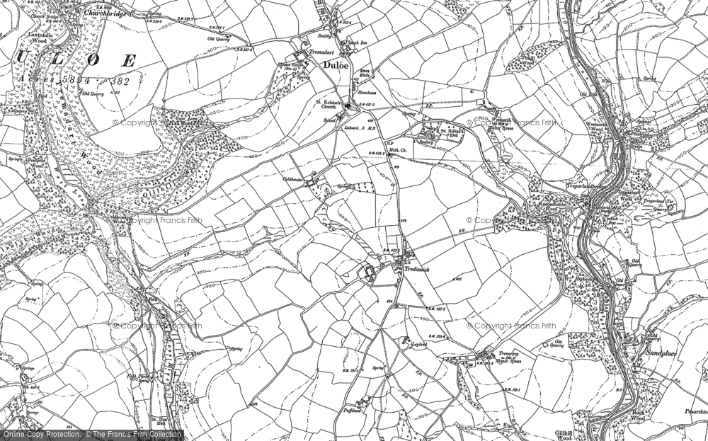Old Map of Tredinnick, 1881 - 1882 in 1881