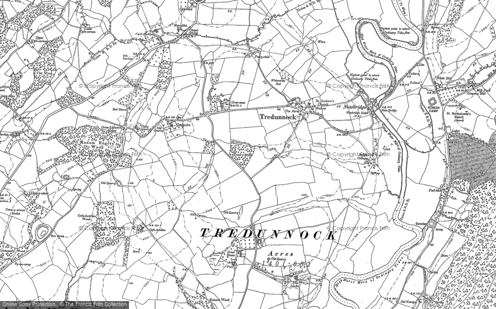 Old Map of Tredunnock, 1899 - 1900 in 1899