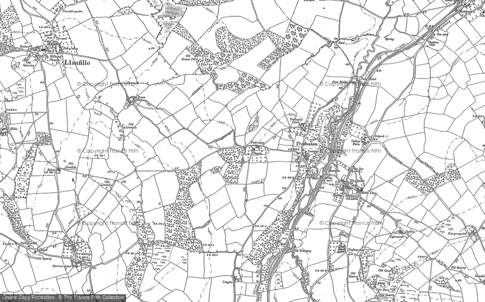 Old Map of Tredustan, 1886 in 1886