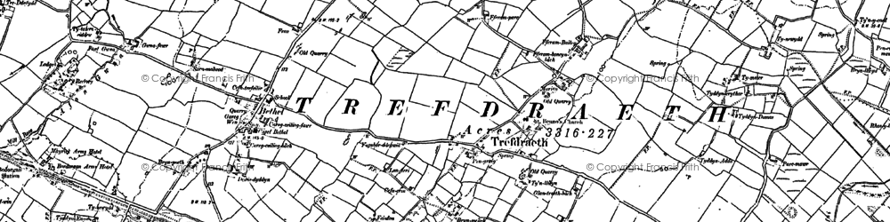 Old map of Trefdraeth in 1888