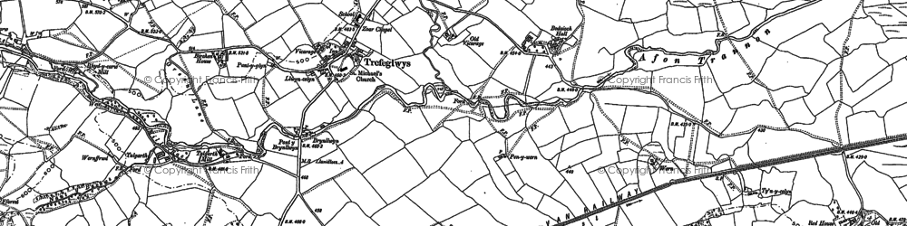 Old map of Trefeglwys in 1885