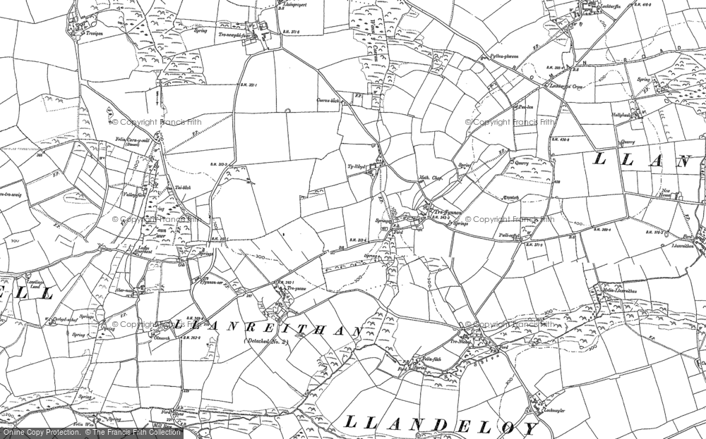 Old Map of Historic Map covering Abernant in 1906