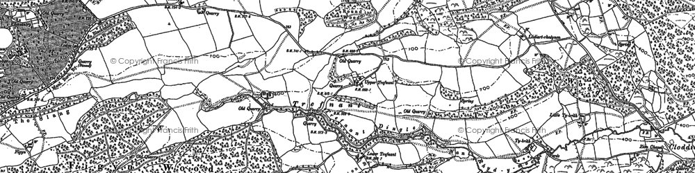 Old map of Trefnant in 1884