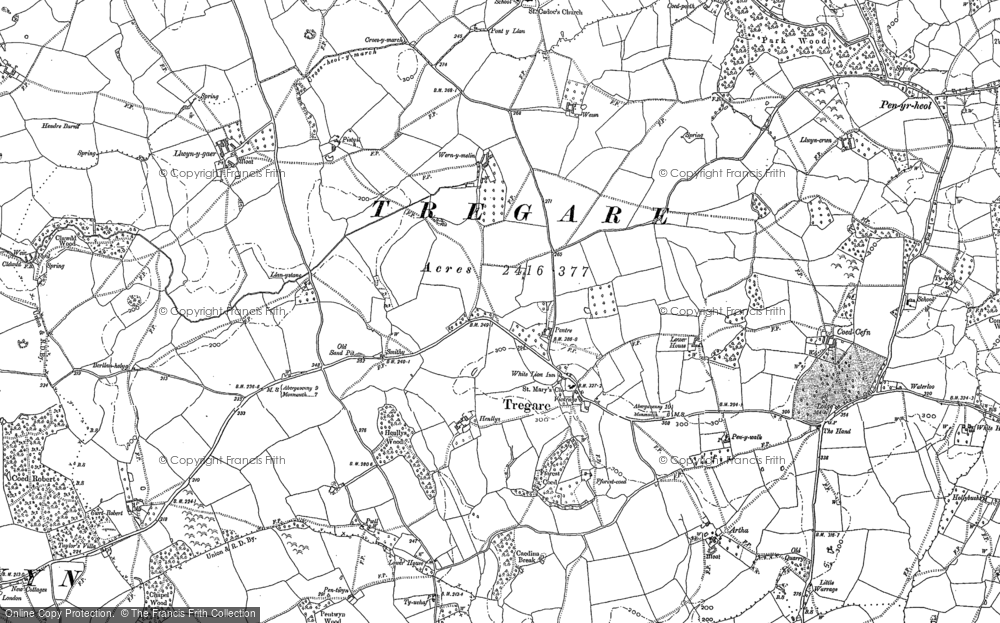 Old Map of Tregare, 1900 in 1900