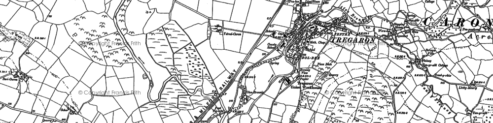 Old map of Tregaron in 1887