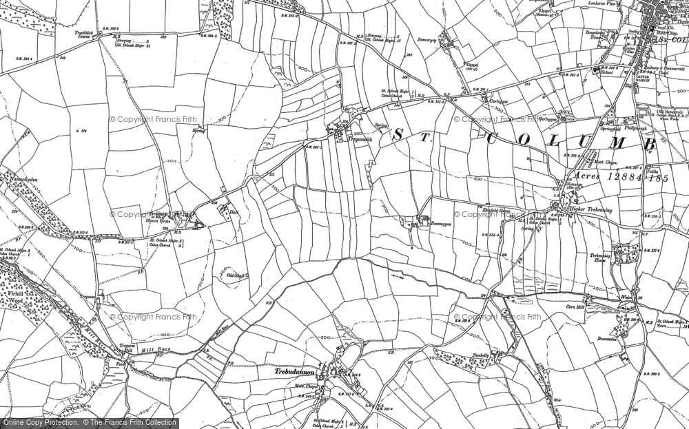 Old Map of Tregaswith, 1880 in 1880