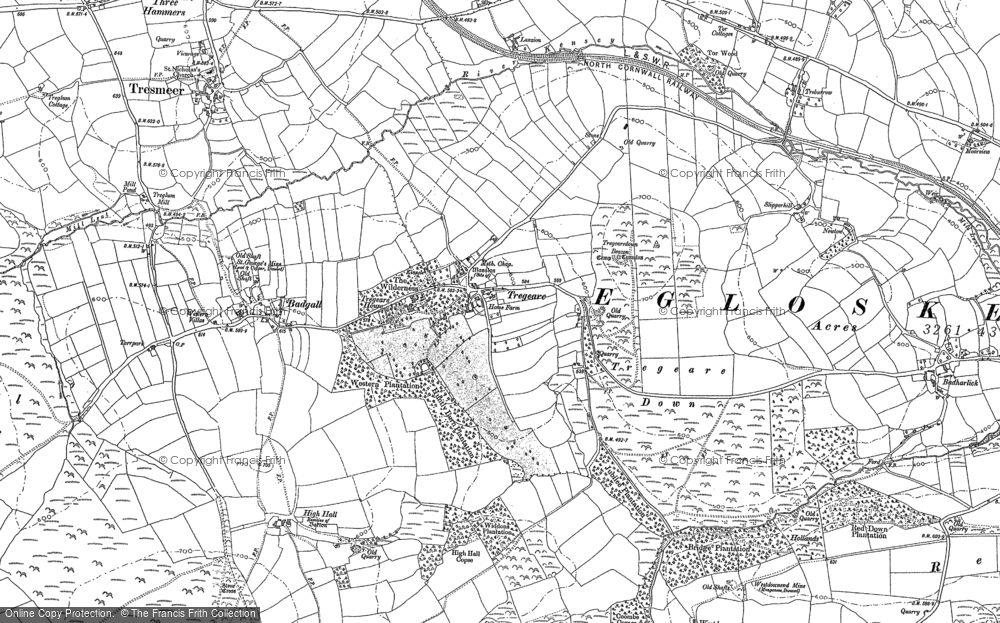 Old Map of Tregeare, 1882 in 1882