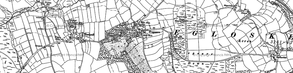Old map of Tregeare in 1882