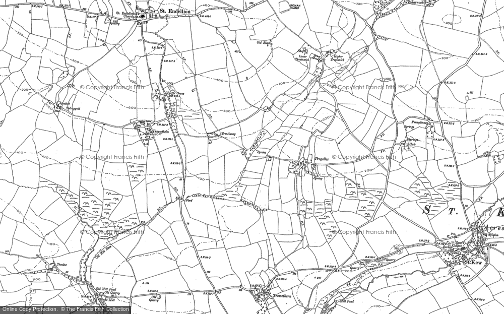 Old Map of Historic Map covering Pennytinney in 1880