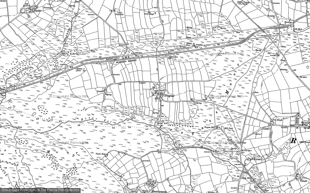 Old Map of Tregoss, 1880 - 1881 in 1880