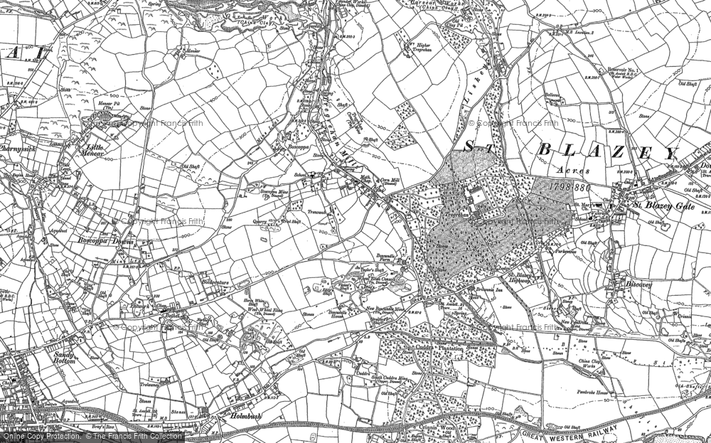 Old Map of Tregrehan Mills, 1906 in 1906