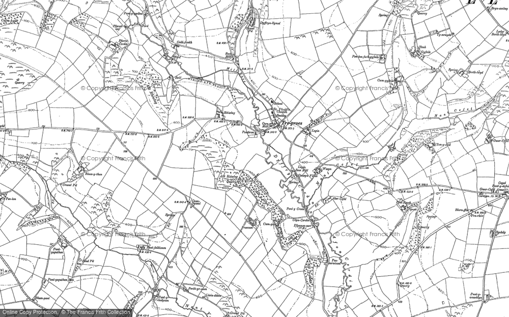 Old Map of Tregroes, 1887 - 1904 in 1887