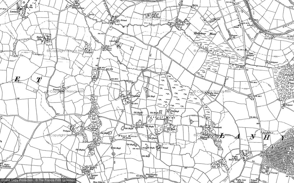 Old Map of Tregullon, 1881 in 1881