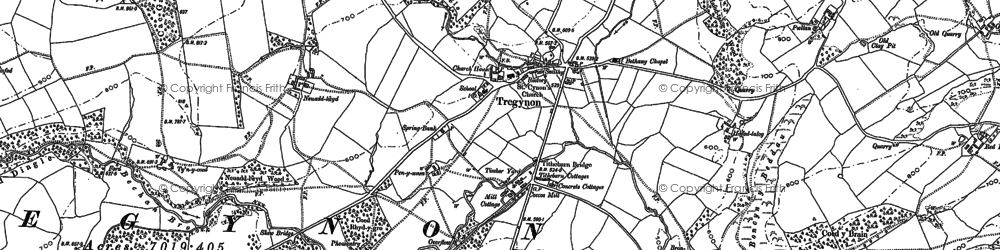 Old map of Ty'n y Bryn in 1884